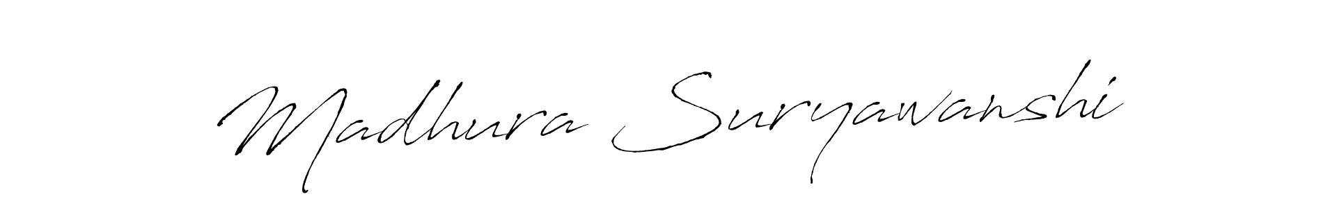 Antro_Vectra is a professional signature style that is perfect for those who want to add a touch of class to their signature. It is also a great choice for those who want to make their signature more unique. Get Madhura Suryawanshi name to fancy signature for free. Madhura Suryawanshi signature style 6 images and pictures png