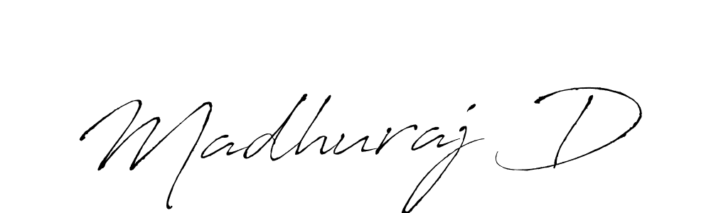 Design your own signature with our free online signature maker. With this signature software, you can create a handwritten (Antro_Vectra) signature for name Madhuraj D. Madhuraj D signature style 6 images and pictures png