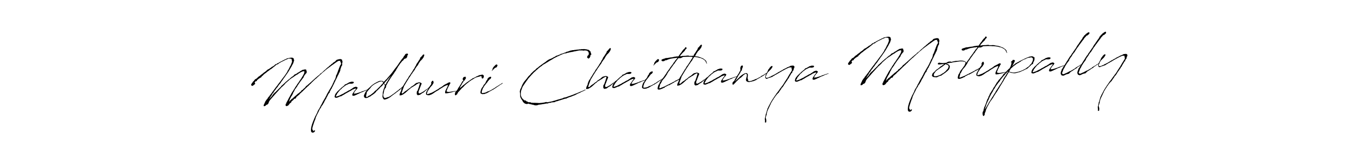 The best way (Antro_Vectra) to make a short signature is to pick only two or three words in your name. The name Madhuri Chaithanya Motupally include a total of six letters. For converting this name. Madhuri Chaithanya Motupally signature style 6 images and pictures png