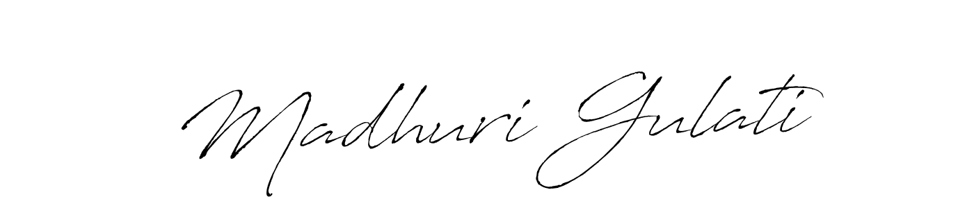 Make a beautiful signature design for name Madhuri Gulati. With this signature (Antro_Vectra) style, you can create a handwritten signature for free. Madhuri Gulati signature style 6 images and pictures png