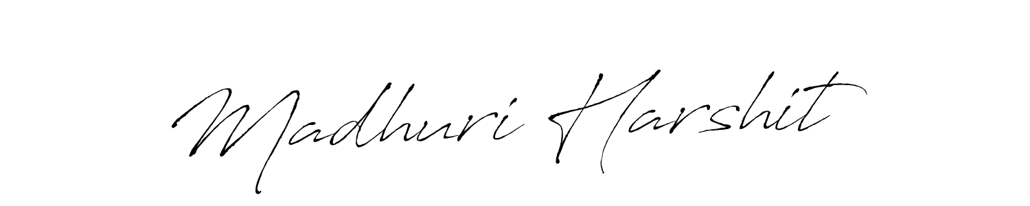 Make a beautiful signature design for name Madhuri Harshit. With this signature (Antro_Vectra) style, you can create a handwritten signature for free. Madhuri Harshit signature style 6 images and pictures png