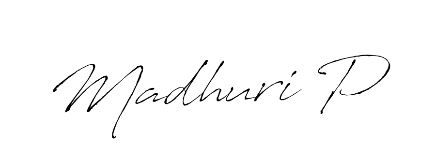 How to make Madhuri P signature? Antro_Vectra is a professional autograph style. Create handwritten signature for Madhuri P name. Madhuri P signature style 6 images and pictures png