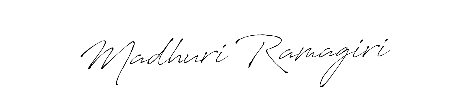Make a beautiful signature design for name Madhuri Ramagiri. With this signature (Antro_Vectra) style, you can create a handwritten signature for free. Madhuri Ramagiri signature style 6 images and pictures png