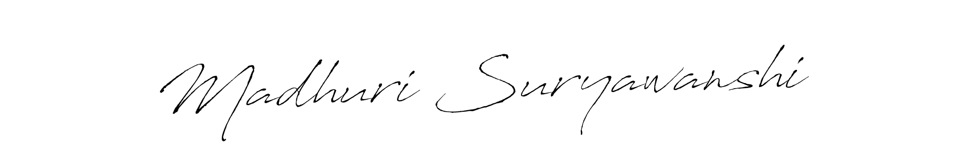 Design your own signature with our free online signature maker. With this signature software, you can create a handwritten (Antro_Vectra) signature for name Madhuri Suryawanshi. Madhuri Suryawanshi signature style 6 images and pictures png