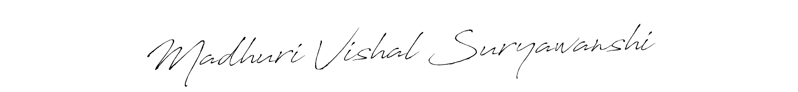 Create a beautiful signature design for name Madhuri Vishal Suryawanshi. With this signature (Antro_Vectra) fonts, you can make a handwritten signature for free. Madhuri Vishal Suryawanshi signature style 6 images and pictures png