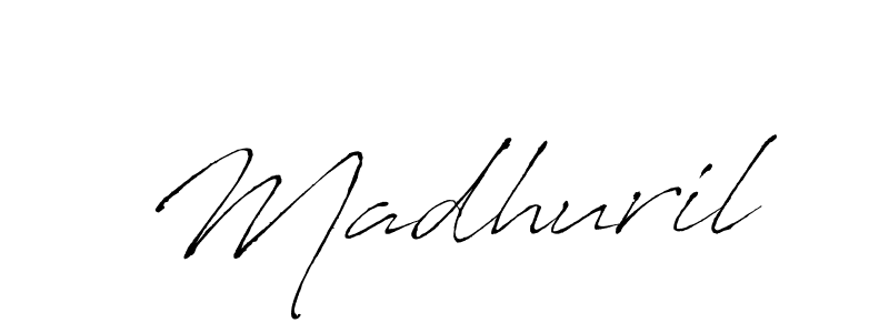 The best way (Antro_Vectra) to make a short signature is to pick only two or three words in your name. The name Madhuril include a total of six letters. For converting this name. Madhuril signature style 6 images and pictures png