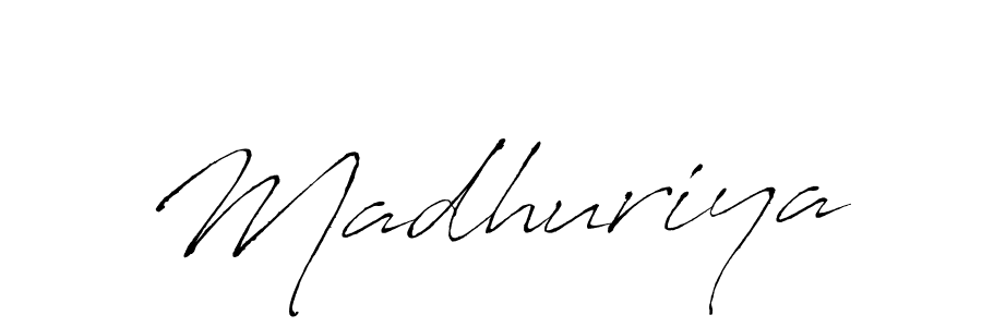 Make a beautiful signature design for name Madhuriya. With this signature (Antro_Vectra) style, you can create a handwritten signature for free. Madhuriya signature style 6 images and pictures png