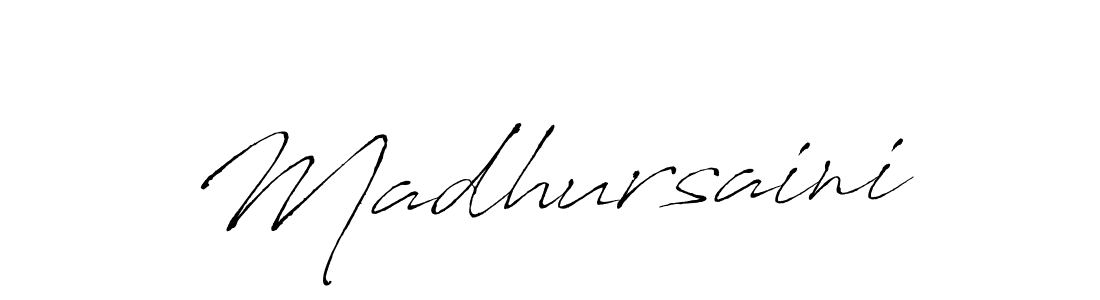 The best way (Antro_Vectra) to make a short signature is to pick only two or three words in your name. The name Madhursaini include a total of six letters. For converting this name. Madhursaini signature style 6 images and pictures png