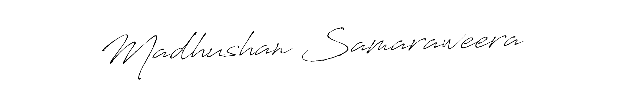 Antro_Vectra is a professional signature style that is perfect for those who want to add a touch of class to their signature. It is also a great choice for those who want to make their signature more unique. Get Madhushan Samaraweera name to fancy signature for free. Madhushan Samaraweera signature style 6 images and pictures png