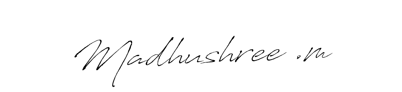 Also You can easily find your signature by using the search form. We will create Madhushree .m name handwritten signature images for you free of cost using Antro_Vectra sign style. Madhushree .m signature style 6 images and pictures png