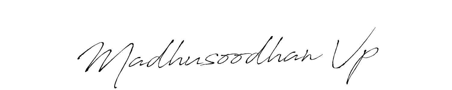 How to make Madhusoodhan Vp name signature. Use Antro_Vectra style for creating short signs online. This is the latest handwritten sign. Madhusoodhan Vp signature style 6 images and pictures png