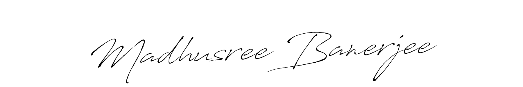 You should practise on your own different ways (Antro_Vectra) to write your name (Madhusree Banerjee) in signature. don't let someone else do it for you. Madhusree Banerjee signature style 6 images and pictures png