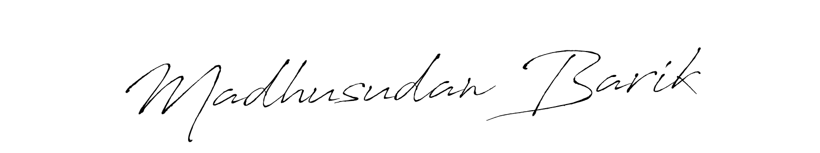 The best way (Antro_Vectra) to make a short signature is to pick only two or three words in your name. The name Madhusudan Barik include a total of six letters. For converting this name. Madhusudan Barik signature style 6 images and pictures png