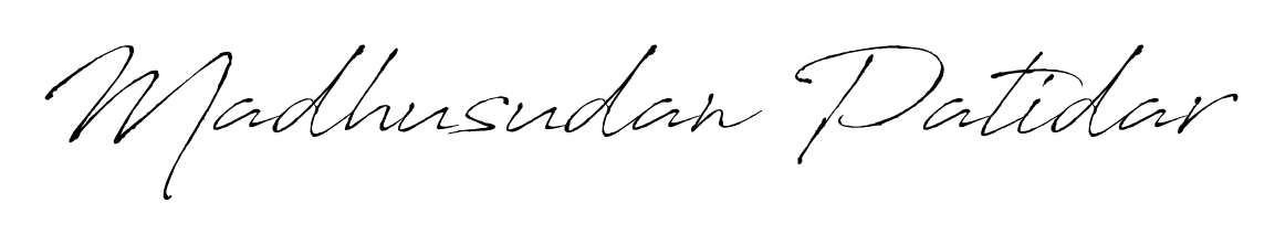 Practice writing Madhusudan Patidar with the flow of Antro_Vectra lettering. A fantastic source of inspiration for developing your personal signature style. Madhusudan Patidar signature style 6 images and pictures png