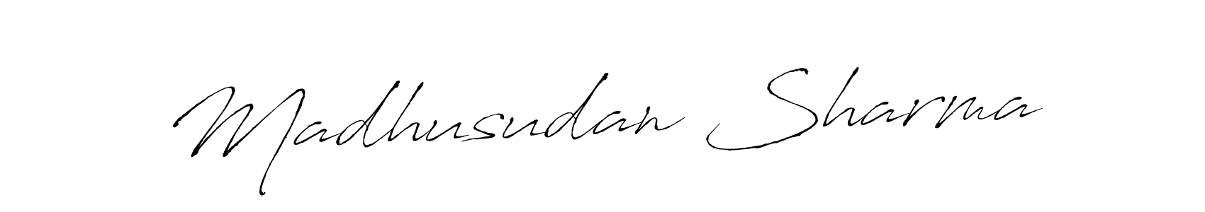 The best way (Antro_Vectra) to make a short signature is to pick only two or three words in your name. The name Madhusudan Sharma include a total of six letters. For converting this name. Madhusudan Sharma signature style 6 images and pictures png