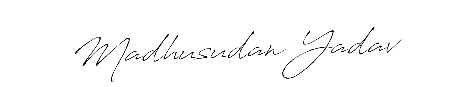 Make a beautiful signature design for name Madhusudan Yadav. With this signature (Antro_Vectra) style, you can create a handwritten signature for free. Madhusudan Yadav signature style 6 images and pictures png