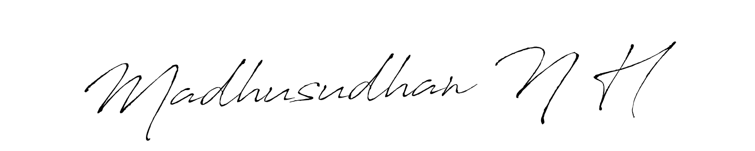 Design your own signature with our free online signature maker. With this signature software, you can create a handwritten (Antro_Vectra) signature for name Madhusudhan N H. Madhusudhan N H signature style 6 images and pictures png