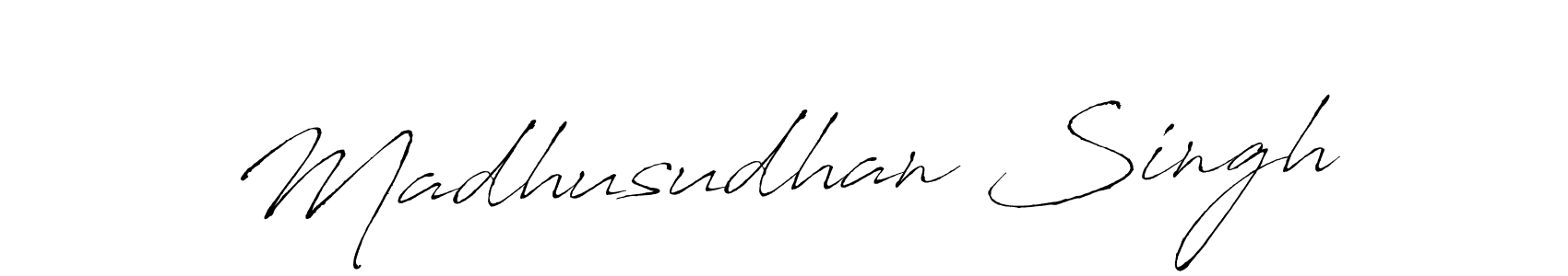 Design your own signature with our free online signature maker. With this signature software, you can create a handwritten (Antro_Vectra) signature for name Madhusudhan Singh. Madhusudhan Singh signature style 6 images and pictures png