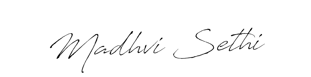 Madhvi Sethi stylish signature style. Best Handwritten Sign (Antro_Vectra) for my name. Handwritten Signature Collection Ideas for my name Madhvi Sethi. Madhvi Sethi signature style 6 images and pictures png