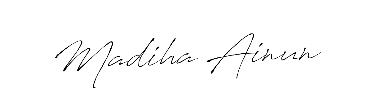 This is the best signature style for the Madiha Ainun name. Also you like these signature font (Antro_Vectra). Mix name signature. Madiha Ainun signature style 6 images and pictures png