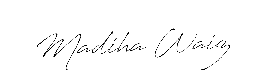 The best way (Antro_Vectra) to make a short signature is to pick only two or three words in your name. The name Madiha Waiz include a total of six letters. For converting this name. Madiha Waiz signature style 6 images and pictures png