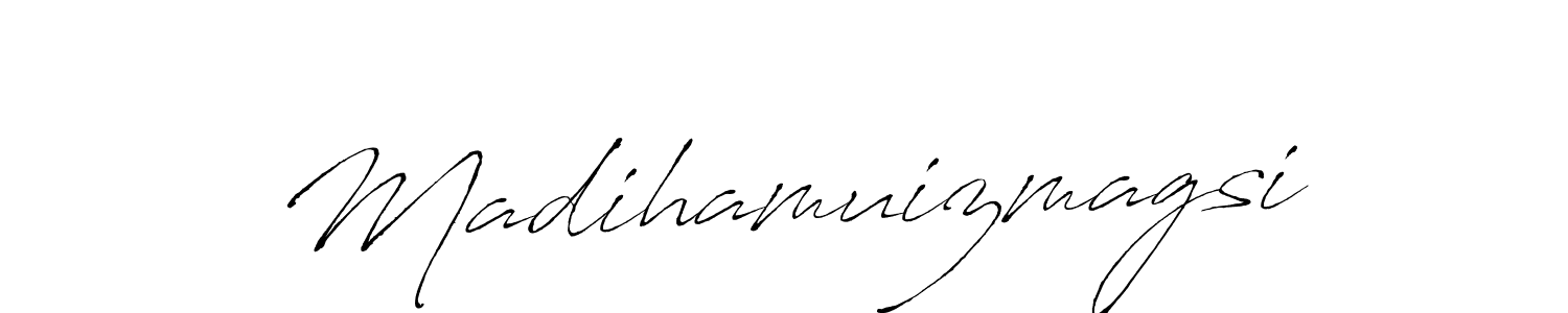 Similarly Antro_Vectra is the best handwritten signature design. Signature creator online .You can use it as an online autograph creator for name Madihamuizmagsi. Madihamuizmagsi signature style 6 images and pictures png