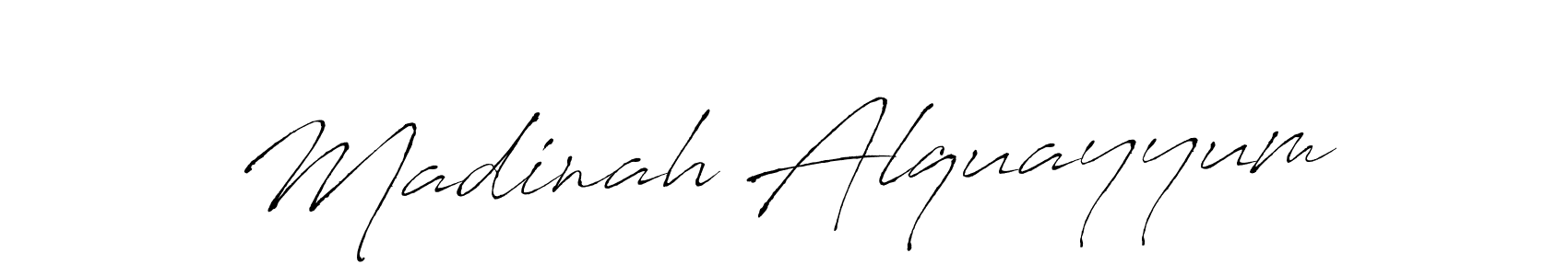 Use a signature maker to create a handwritten signature online. With this signature software, you can design (Antro_Vectra) your own signature for name Madinah Alquayyum. Madinah Alquayyum signature style 6 images and pictures png