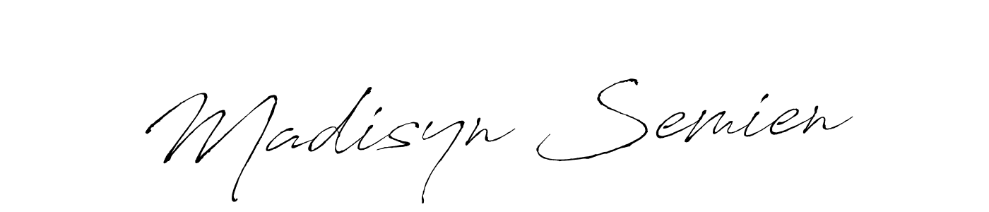 Design your own signature with our free online signature maker. With this signature software, you can create a handwritten (Antro_Vectra) signature for name Madisyn Semien. Madisyn Semien signature style 6 images and pictures png