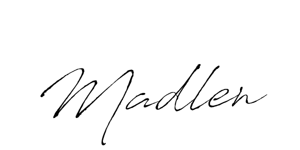 Madlen stylish signature style. Best Handwritten Sign (Antro_Vectra) for my name. Handwritten Signature Collection Ideas for my name Madlen. Madlen signature style 6 images and pictures png