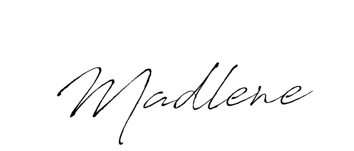 Make a beautiful signature design for name Madlene. With this signature (Antro_Vectra) style, you can create a handwritten signature for free. Madlene signature style 6 images and pictures png