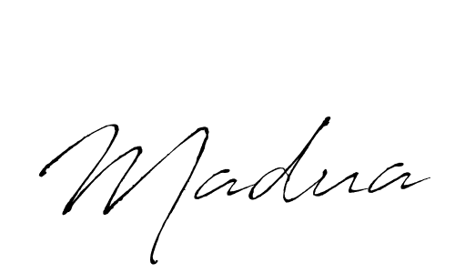 Design your own signature with our free online signature maker. With this signature software, you can create a handwritten (Antro_Vectra) signature for name Madua. Madua signature style 6 images and pictures png