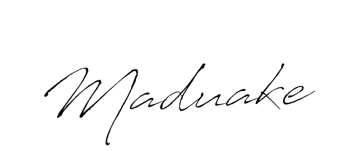 Make a beautiful signature design for name Maduake. With this signature (Antro_Vectra) style, you can create a handwritten signature for free. Maduake signature style 6 images and pictures png