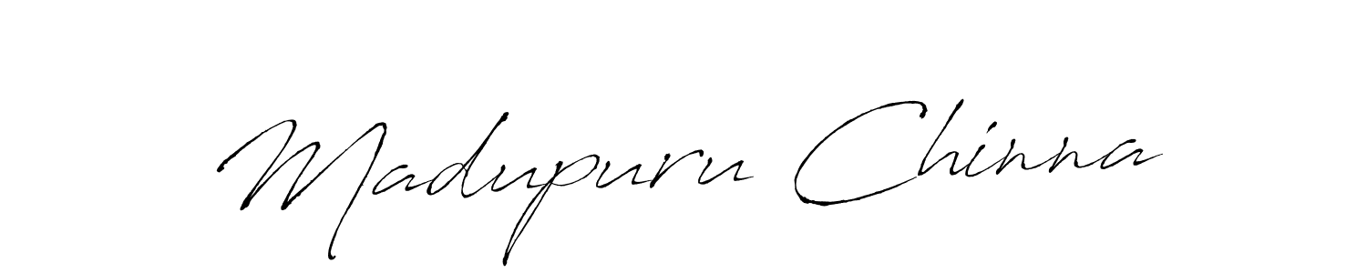 Create a beautiful signature design for name Madupuru Chinna. With this signature (Antro_Vectra) fonts, you can make a handwritten signature for free. Madupuru Chinna signature style 6 images and pictures png