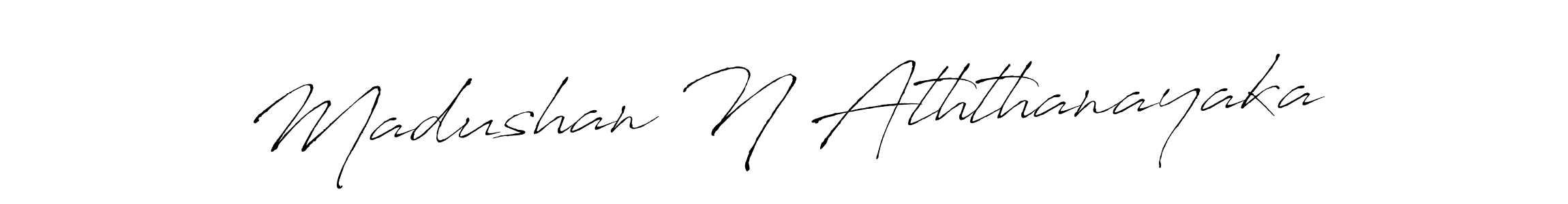 Design your own signature with our free online signature maker. With this signature software, you can create a handwritten (Antro_Vectra) signature for name Madushan N Aththanayaka. Madushan N Aththanayaka signature style 6 images and pictures png