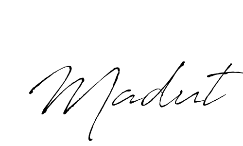 Make a beautiful signature design for name Madut. With this signature (Antro_Vectra) style, you can create a handwritten signature for free. Madut signature style 6 images and pictures png