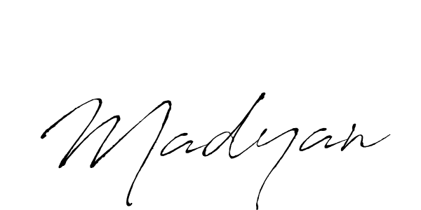 Create a beautiful signature design for name Madyan. With this signature (Antro_Vectra) fonts, you can make a handwritten signature for free. Madyan signature style 6 images and pictures png