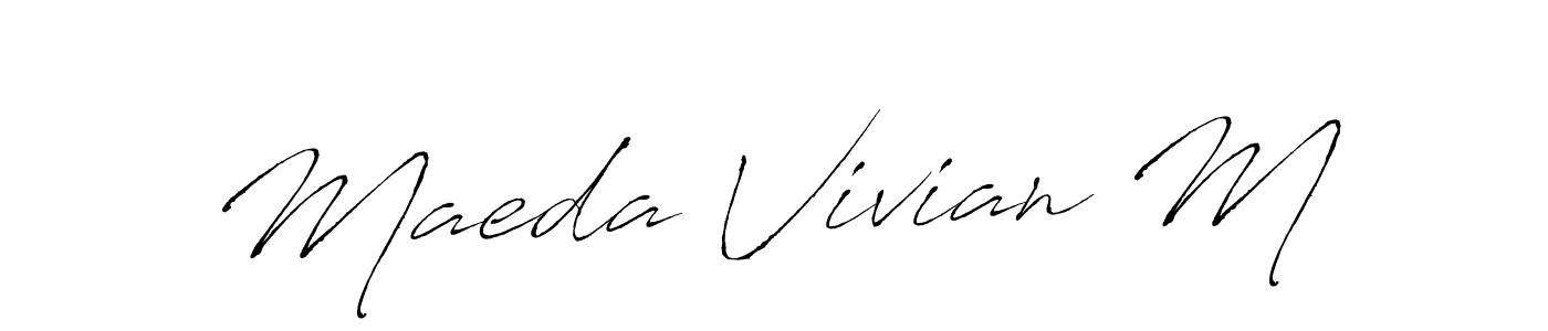 The best way (Antro_Vectra) to make a short signature is to pick only two or three words in your name. The name Maeda Vivian M include a total of six letters. For converting this name. Maeda Vivian M signature style 6 images and pictures png