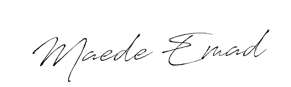 The best way (Antro_Vectra) to make a short signature is to pick only two or three words in your name. The name Maede Emad include a total of six letters. For converting this name. Maede Emad signature style 6 images and pictures png