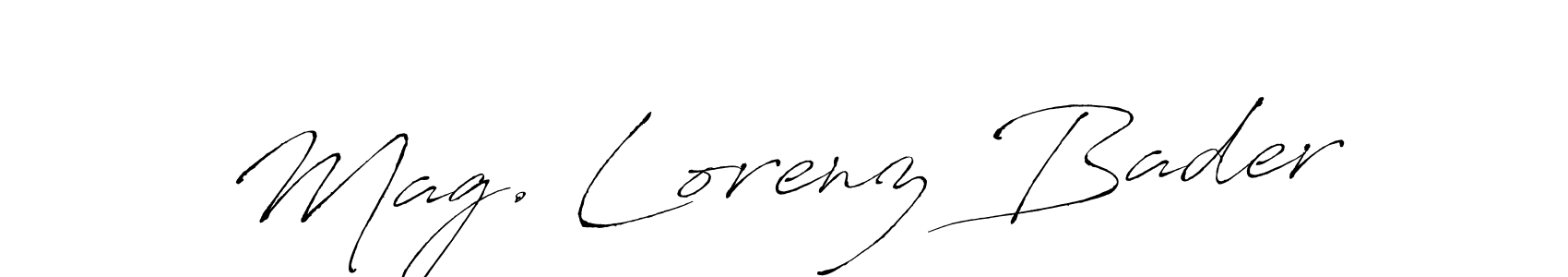 How to make Mag. Lorenz Bader name signature. Use Antro_Vectra style for creating short signs online. This is the latest handwritten sign. Mag. Lorenz Bader signature style 6 images and pictures png