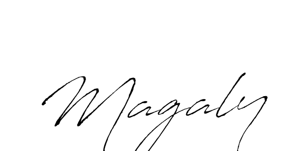 Make a beautiful signature design for name Magaly. With this signature (Antro_Vectra) style, you can create a handwritten signature for free. Magaly signature style 6 images and pictures png