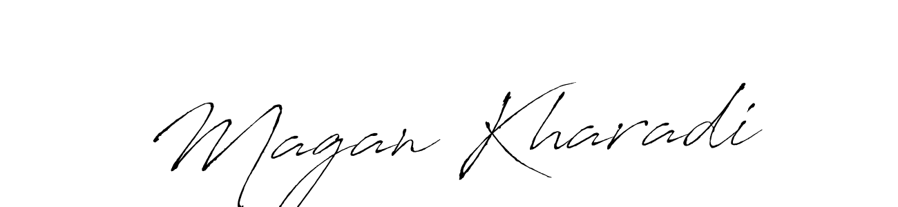Make a beautiful signature design for name Magan Kharadi. With this signature (Antro_Vectra) style, you can create a handwritten signature for free. Magan Kharadi signature style 6 images and pictures png
