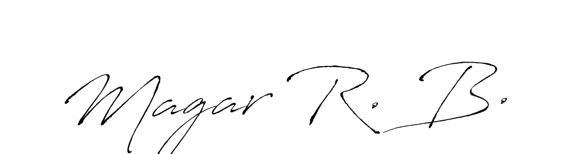 Use a signature maker to create a handwritten signature online. With this signature software, you can design (Antro_Vectra) your own signature for name Magar R. B.. Magar R. B. signature style 6 images and pictures png