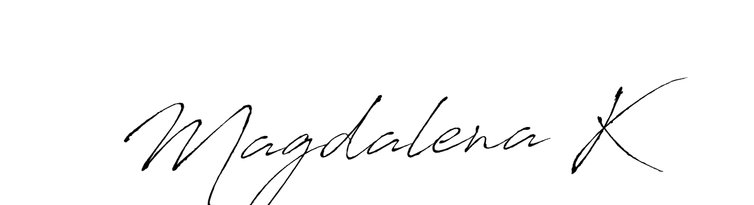 Create a beautiful signature design for name Magdalena K. With this signature (Antro_Vectra) fonts, you can make a handwritten signature for free. Magdalena K signature style 6 images and pictures png