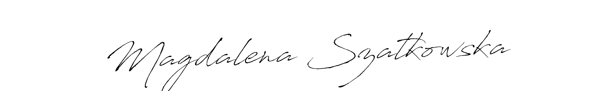 How to make Magdalena Szatkowska name signature. Use Antro_Vectra style for creating short signs online. This is the latest handwritten sign. Magdalena Szatkowska signature style 6 images and pictures png