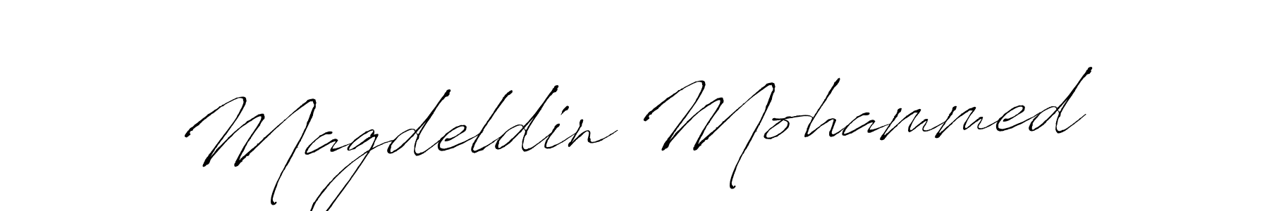 Make a beautiful signature design for name Magdeldin Mohammed. With this signature (Antro_Vectra) style, you can create a handwritten signature for free. Magdeldin Mohammed signature style 6 images and pictures png