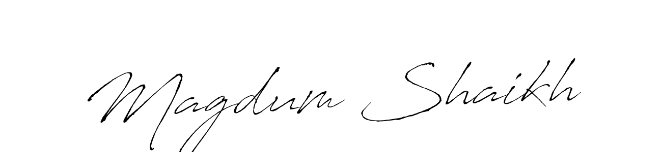 Design your own signature with our free online signature maker. With this signature software, you can create a handwritten (Antro_Vectra) signature for name Magdum Shaikh. Magdum Shaikh signature style 6 images and pictures png