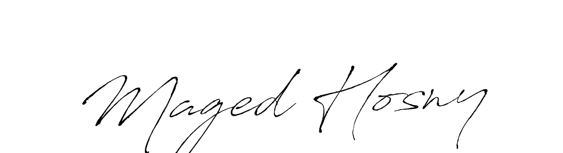 Make a beautiful signature design for name Maged Hosny. With this signature (Antro_Vectra) style, you can create a handwritten signature for free. Maged Hosny signature style 6 images and pictures png