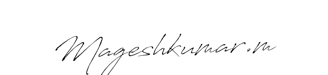 How to make Mageshkumar.m name signature. Use Antro_Vectra style for creating short signs online. This is the latest handwritten sign. Mageshkumar.m signature style 6 images and pictures png