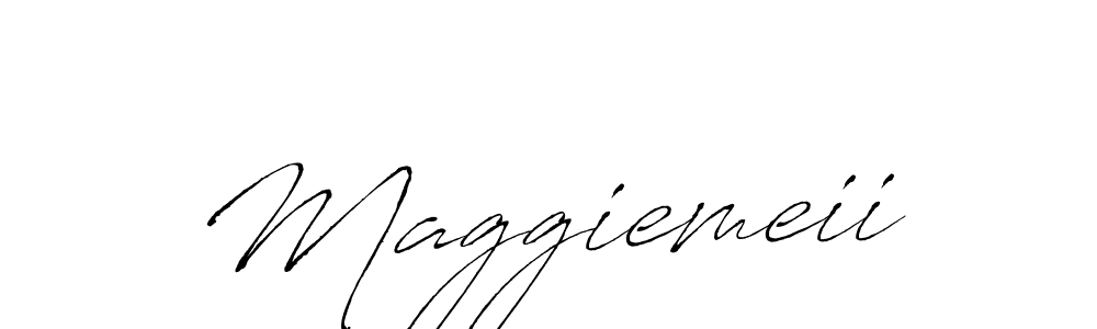 Make a beautiful signature design for name Maggiemeii. With this signature (Antro_Vectra) style, you can create a handwritten signature for free. Maggiemeii signature style 6 images and pictures png