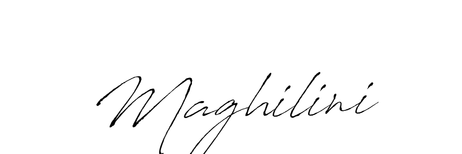 How to make Maghilini name signature. Use Antro_Vectra style for creating short signs online. This is the latest handwritten sign. Maghilini signature style 6 images and pictures png